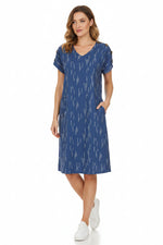Load image into Gallery viewer, Navy Print Dress