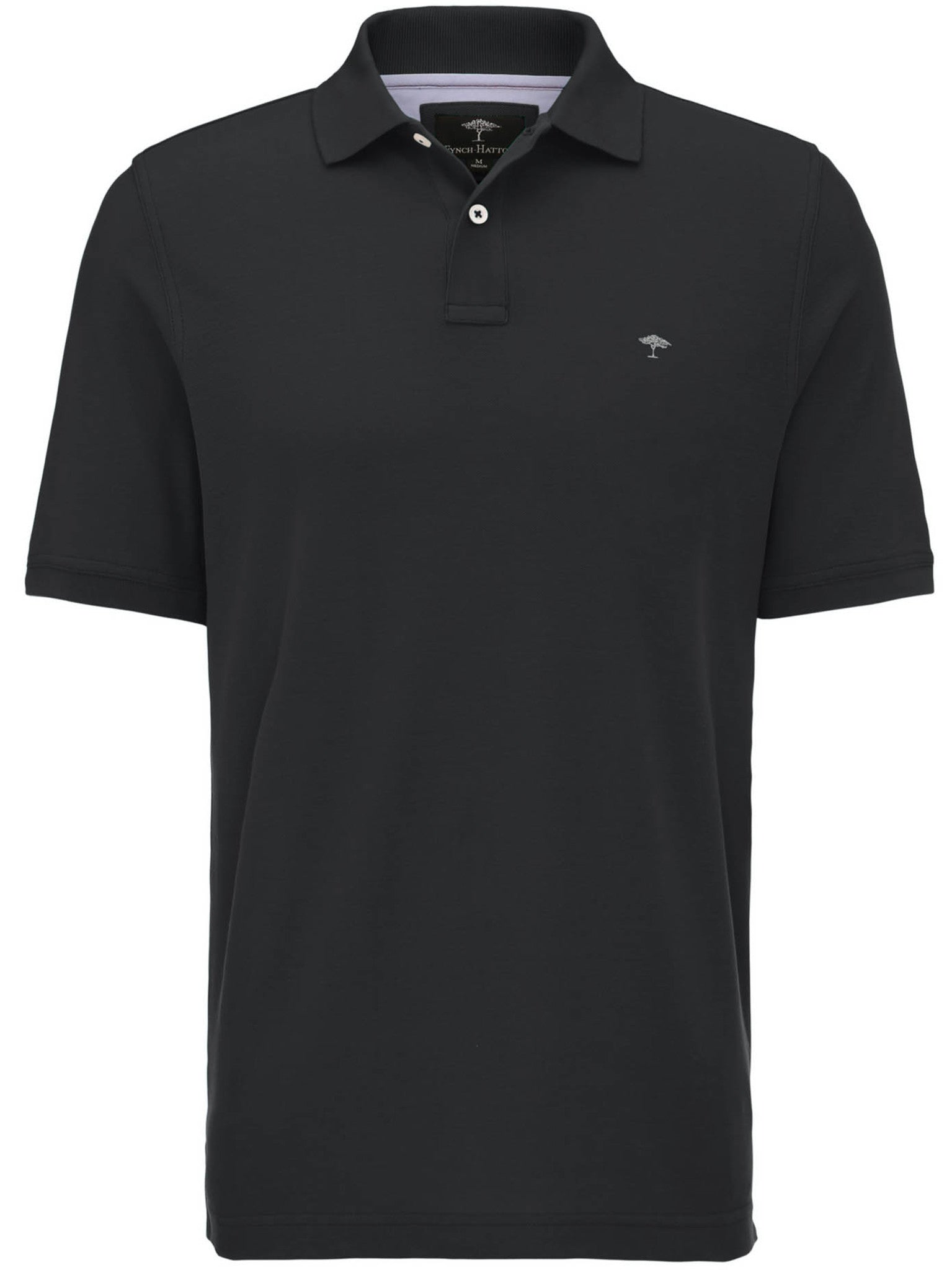 Fynch Hatton Superfine Cotton Polo Shirt Black