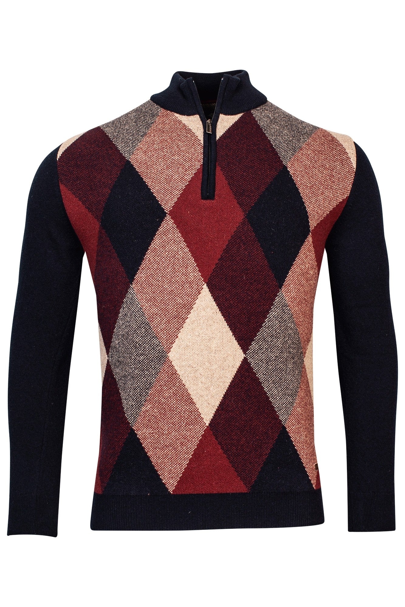 Giordano Half Zip Sweater Stone Red