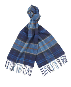 Barbour Tartan Cashmere Lambswool Scarf Midnight