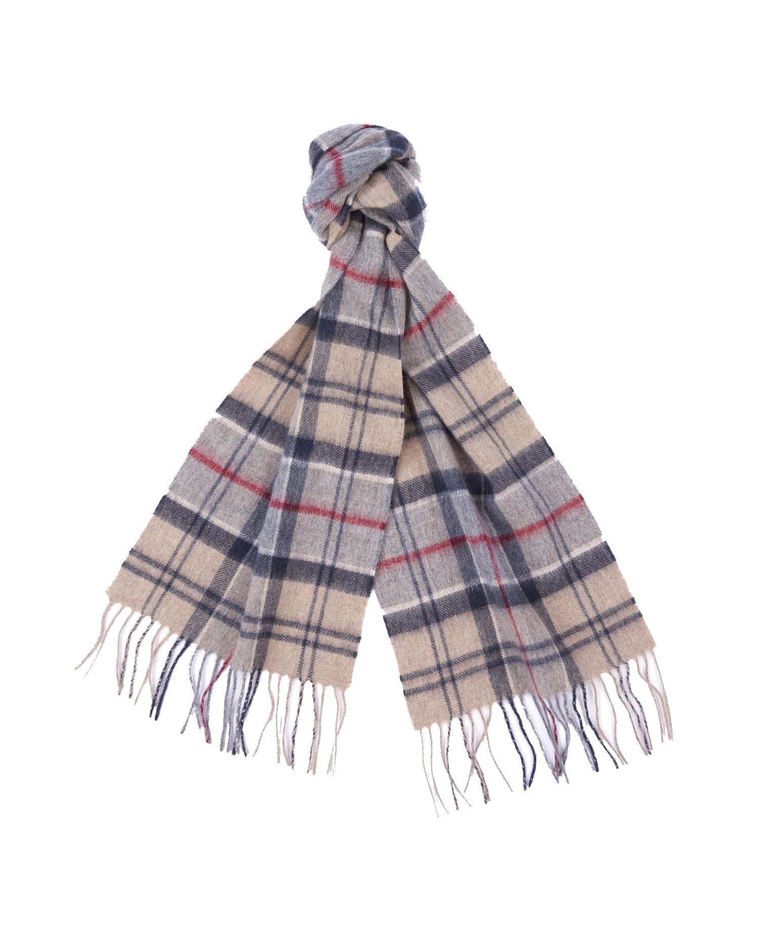 Barbour Tartan Cashmere Lambswool Scarf Stone