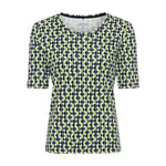Load image into Gallery viewer, Olsen Dotted Pattern Jersey Top Green

