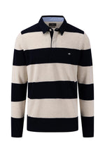 Load image into Gallery viewer, Fynch Hatton Knitted Cotton Rugby Top Navy Stripe

