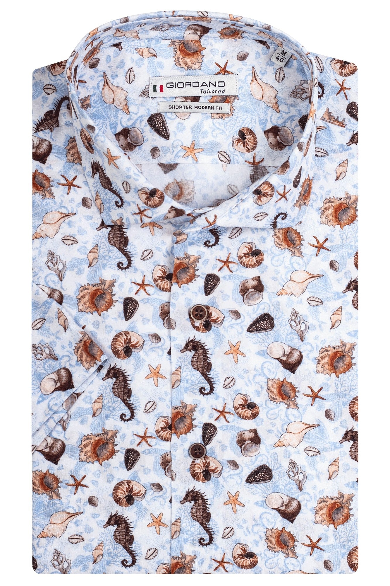 Giordano Short Sleeve Sea Life Print Shirt White