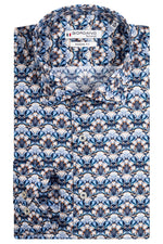 Load image into Gallery viewer, Giordano Modern Fit Liberty Print Fabric Shirt Navy
