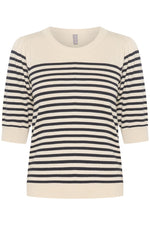 Load image into Gallery viewer, Culture Striped Short Sleeve Jumper Blue
