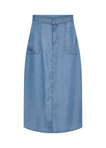 Load image into Gallery viewer, Soya Concept Denim Midi Skirt Blue
