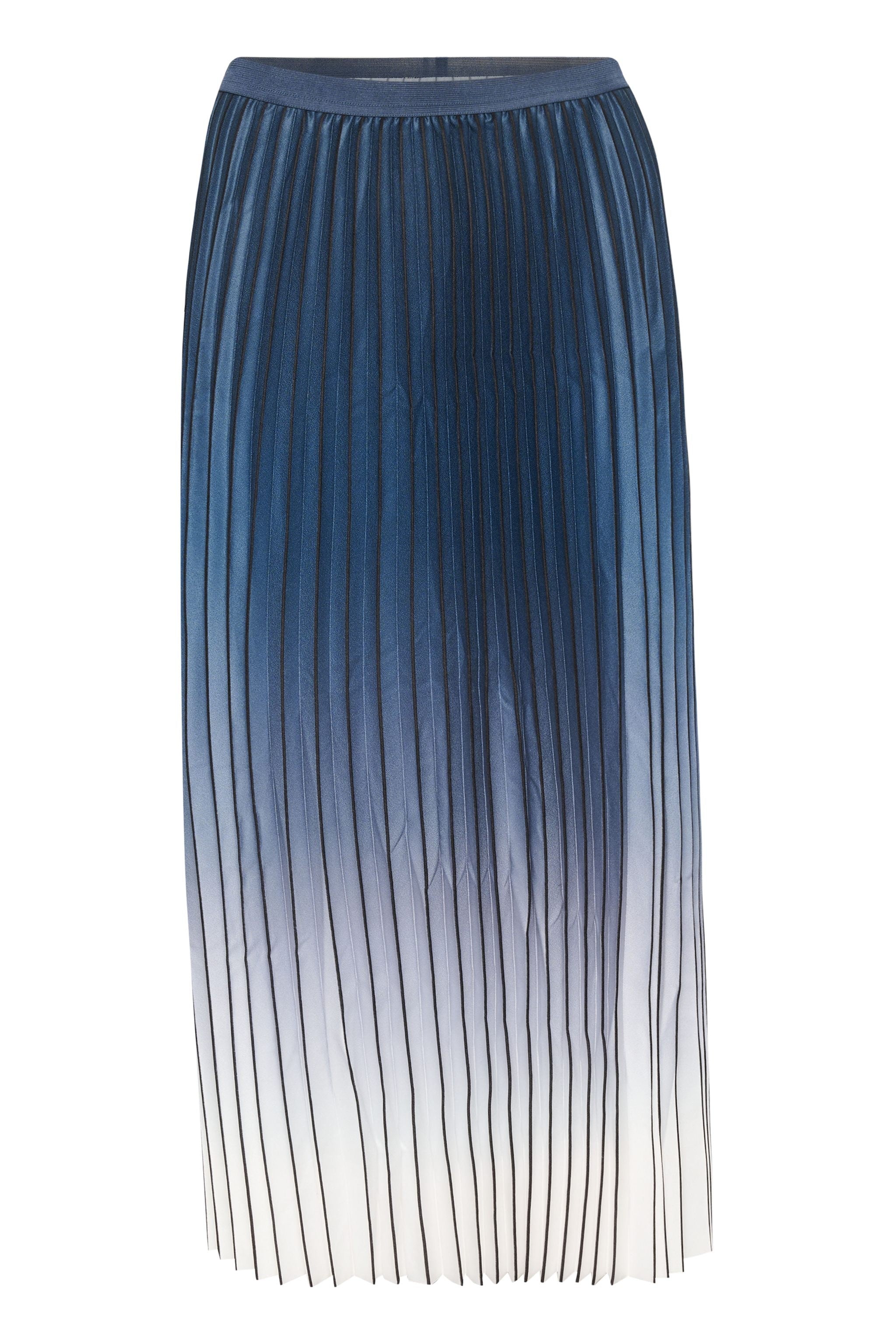 Culture Pleated Ombre Skirt Navy