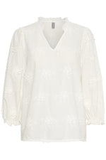Load image into Gallery viewer, Culture Embroidered Blouse  White
