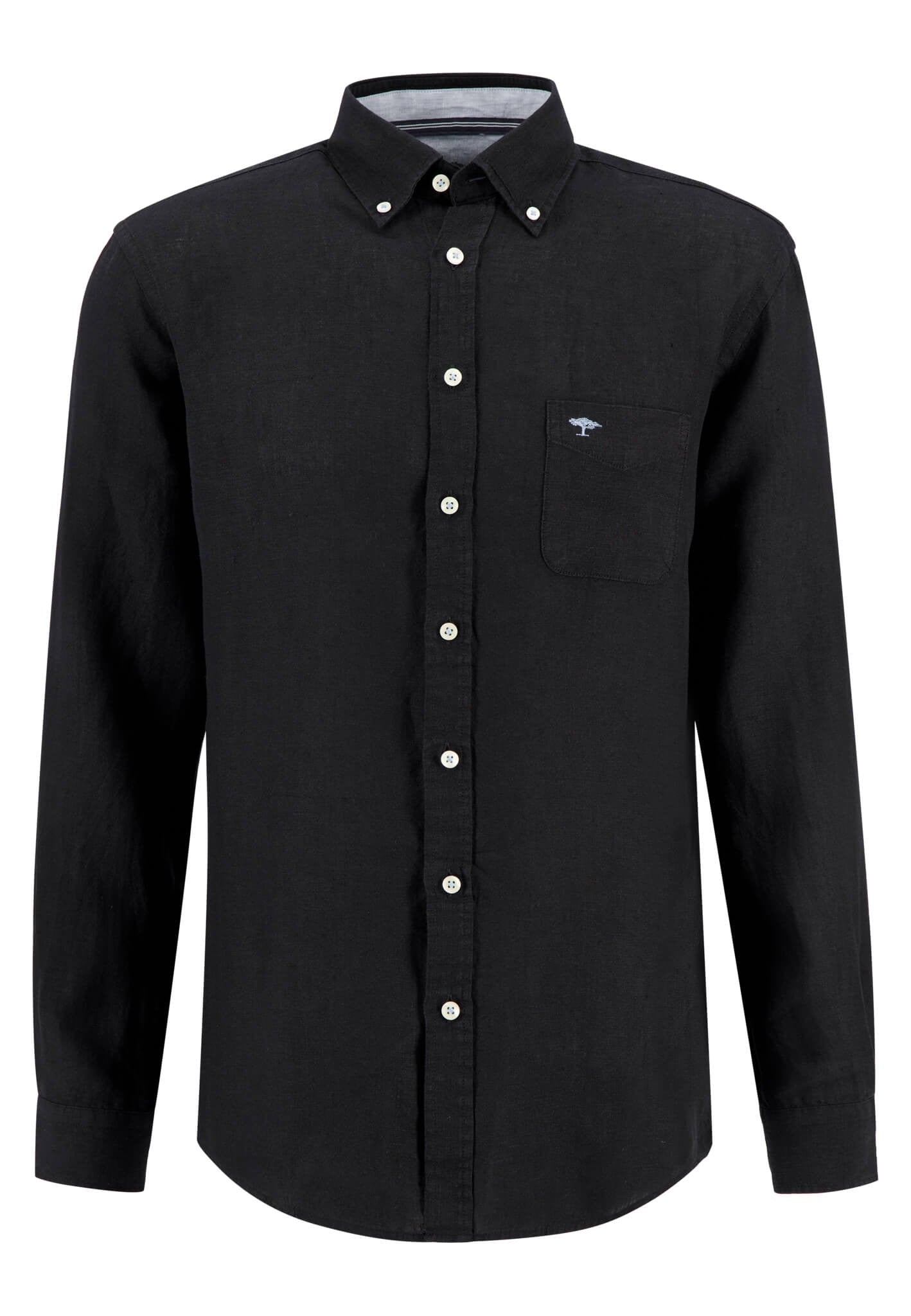Fynch Hatton Pure Linen Shirt Black