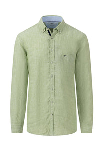 Fynch Hatton Pure Linen Shirt Green