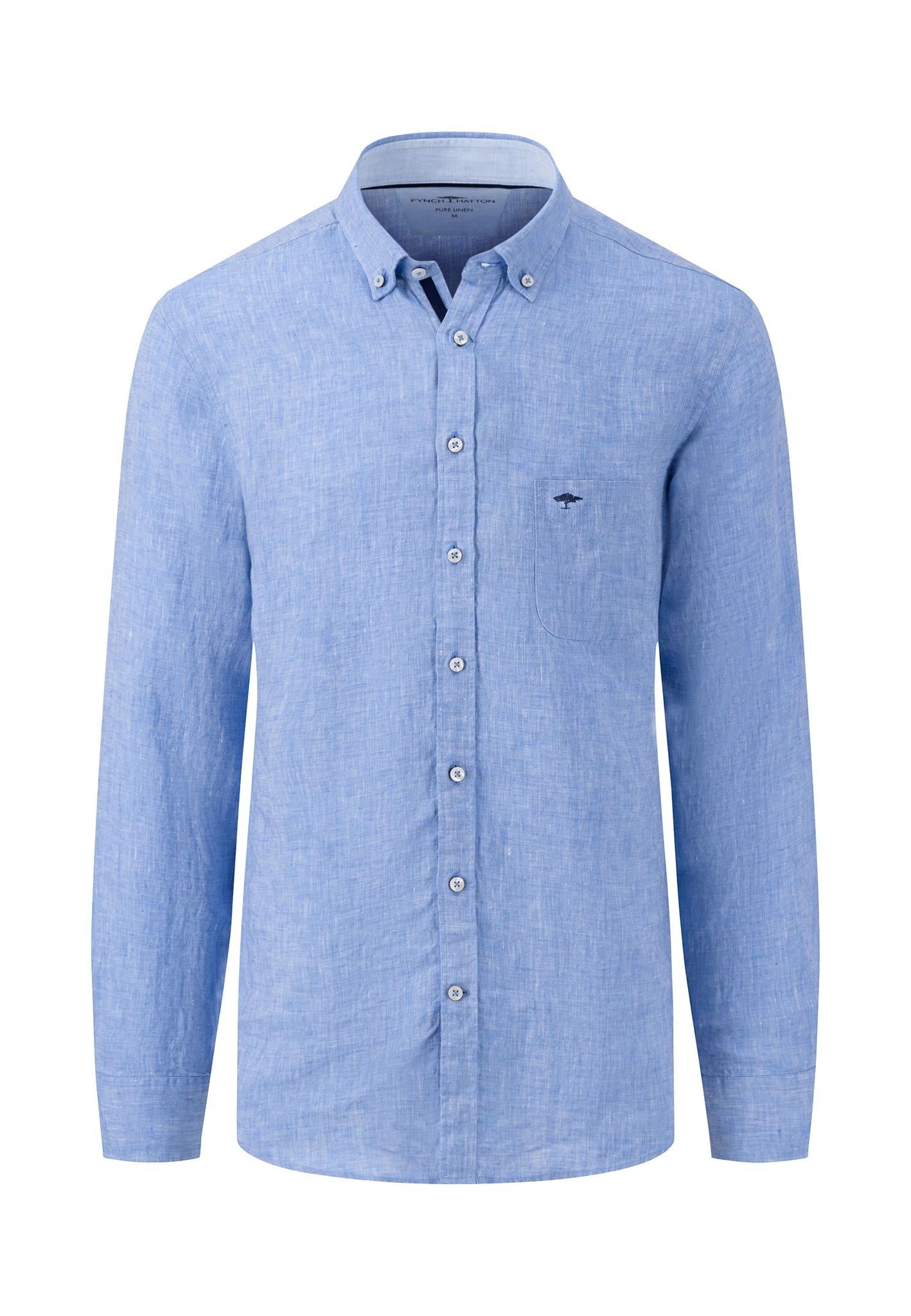 Fynch Hatton Pure Linen Shirt Blue
