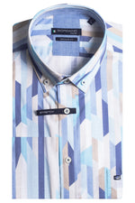 Load image into Gallery viewer, Giordano Short Sleeve Shirt Rectangle Print Sky

