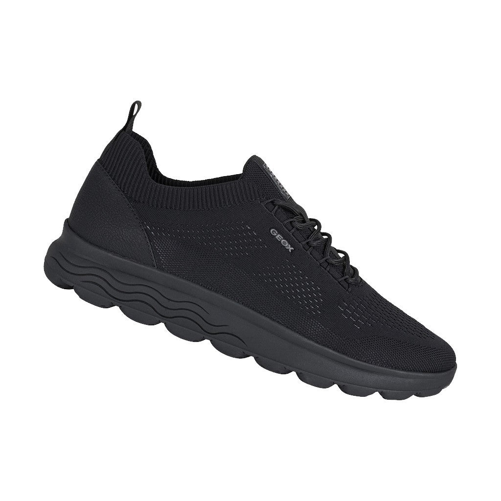 Geox Black Fabric Spherica Sneakers