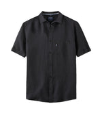 Load image into Gallery viewer, Olymp Regular Fit Linen Short Sleeve Shirt Black
