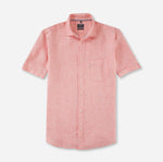 Load image into Gallery viewer, Olymp Regular Fit Linen Short Sleeve Shirt Pink
