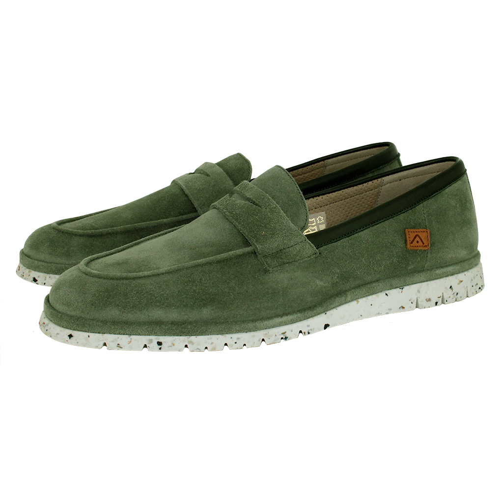 Ambitious Suede Slip On Shoes Amber Green