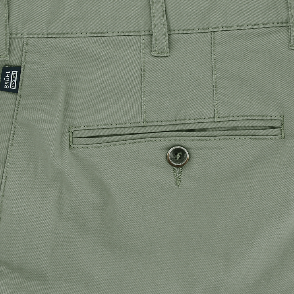 Bruhl Parma Stretch Cotton Green Trouser Regular Leg