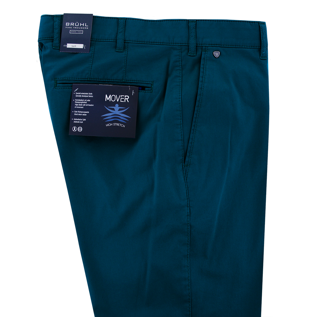 Bruhl Parma Stretch Cotton Blue Trouser Regular Leg