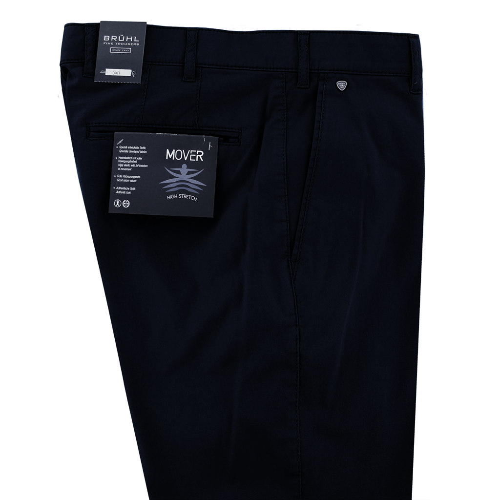 Bruhl Parma Stretch Cotton Navy Trouser Regular Leg