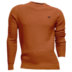 Load image into Gallery viewer, Crew Soft Waffle Cotton Crew Neck Jumper Rust
