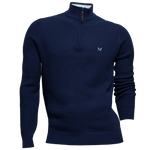 Load image into Gallery viewer, Crew Ocean Wave Half Zip Sweater Blue
