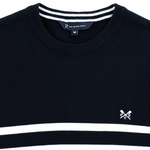 Load image into Gallery viewer, Crew Ross Navy White Striped Jumper
