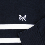 Load image into Gallery viewer, Crew Ross Navy White Striped Jumper
