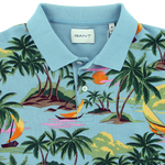 Load image into Gallery viewer, Gant Hawaii Print Polo Shirt Blue
