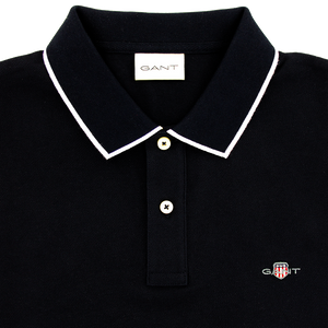Gant Framed Tipped Pique Polo Shirt Navy