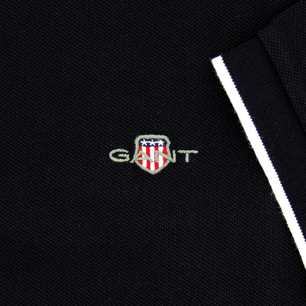 Gant Framed Tipped Pique Polo Shirt Navy