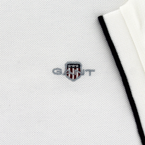 Gant Framed Tipped Pique Polo Shirt Eggshell