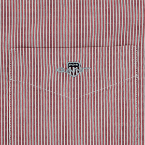 Gant Seersucker Stripe Short Sleeve Shirt Pink