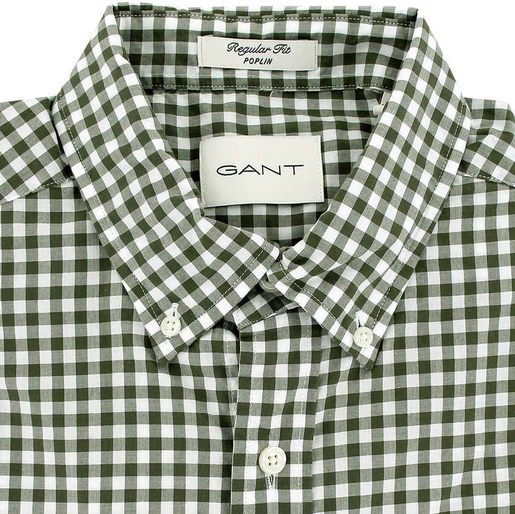 Mens green gingham sales shirt