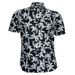 Load image into Gallery viewer, Gant Cotton Linen Palm Short Sleeve Shirt Navy
