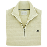 Load image into Gallery viewer, Gant Stripe Textured Half Zip Sweater Cream
