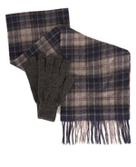 Load image into Gallery viewer, Barbour Tartan Scarf &amp; Glove Gift Set Grey
