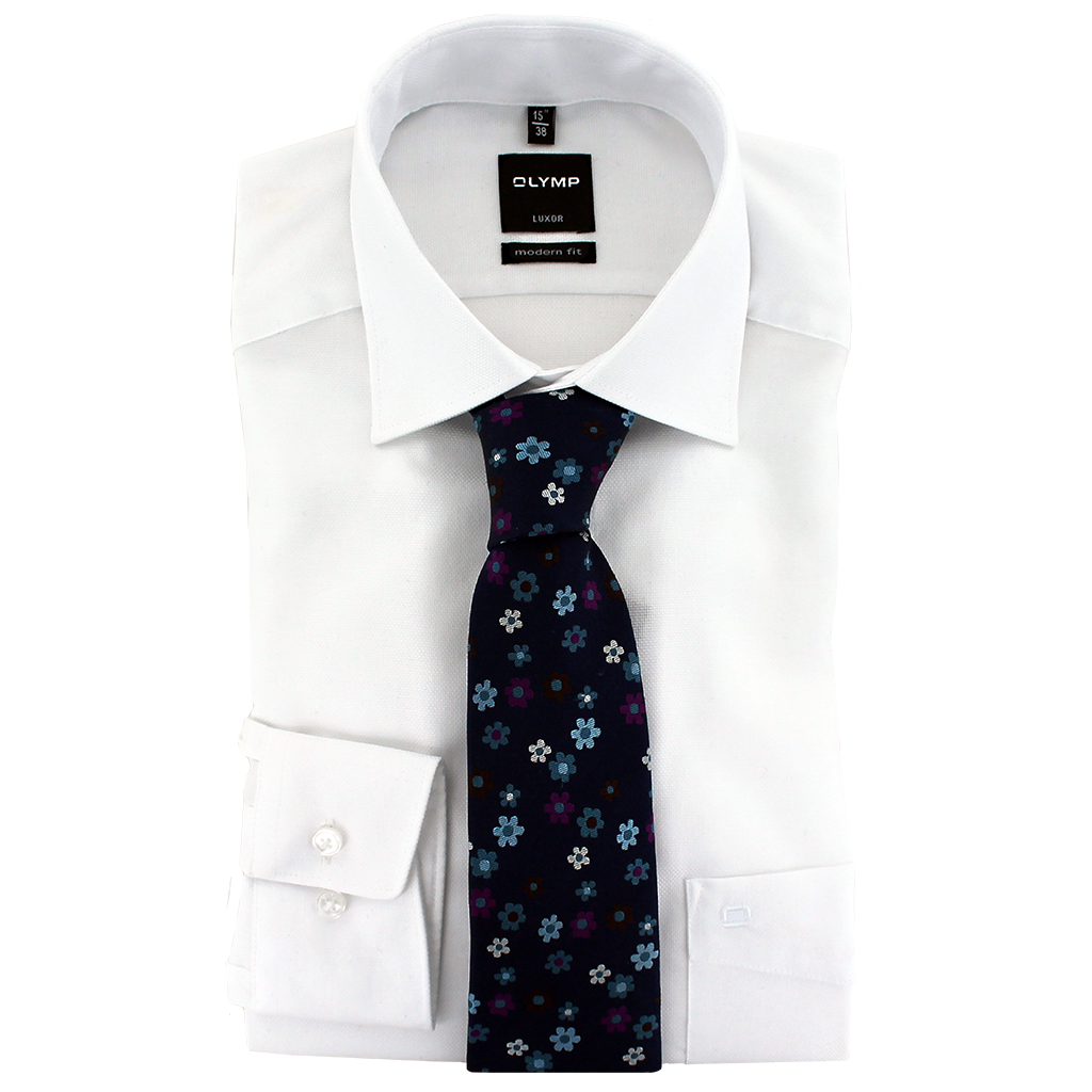 Olymp Modern Fit Textured White Shirt