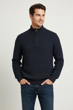 Load image into Gallery viewer, Navy Fleck Half Zip
