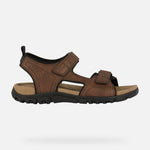 Load image into Gallery viewer, Geox Brown Strada Open Sandals
