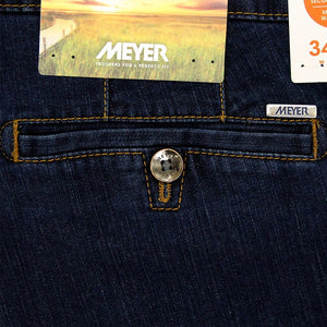Meyer Stretch Denim Trouser Blue-Stone Short Leg