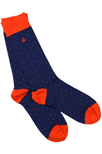 Load image into Gallery viewer, Orange Spotted Bamboo Socks
