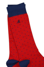 Load image into Gallery viewer, Red Spotted Bamboo Socks