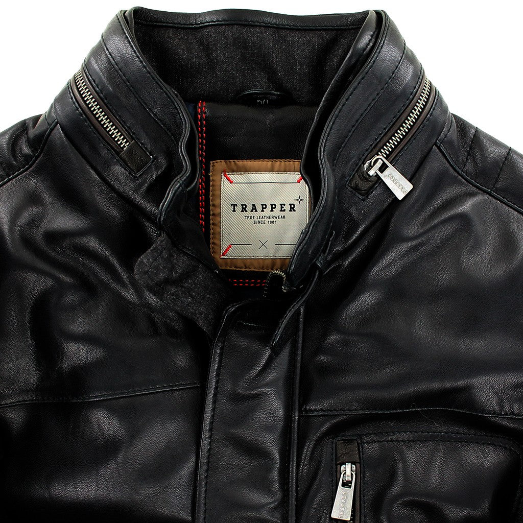 Trapper Ben Luxury Black Leather Jacket