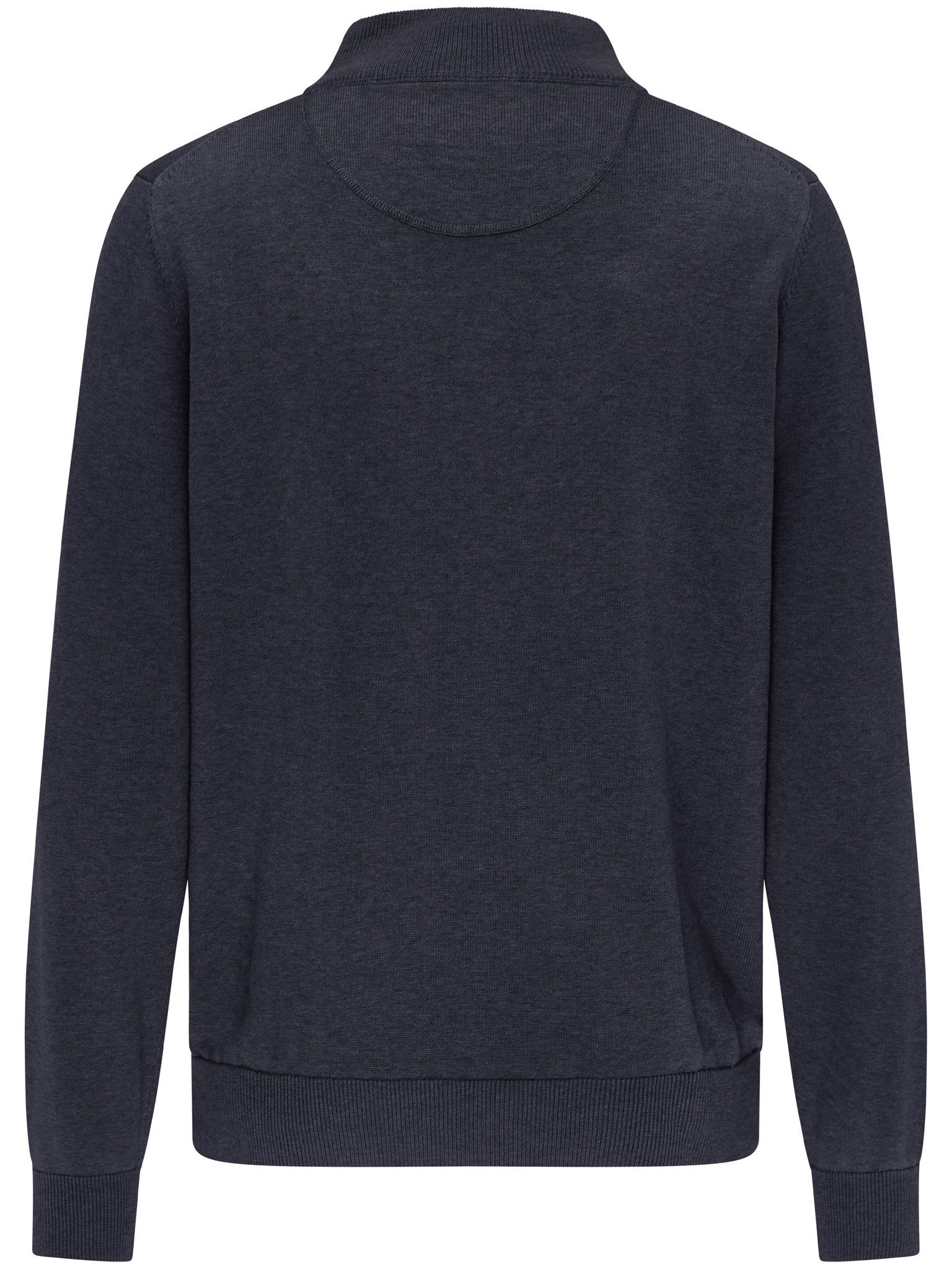 Fynch Hatton Navy Half Zip Cotton Sweater