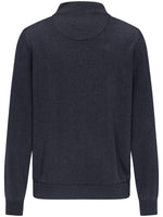 Load image into Gallery viewer, Fynch Hatton Navy Half Zip Cotton Sweater
