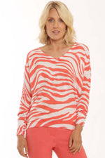 Load image into Gallery viewer, Pomodoro Coral Zebra Jumper
