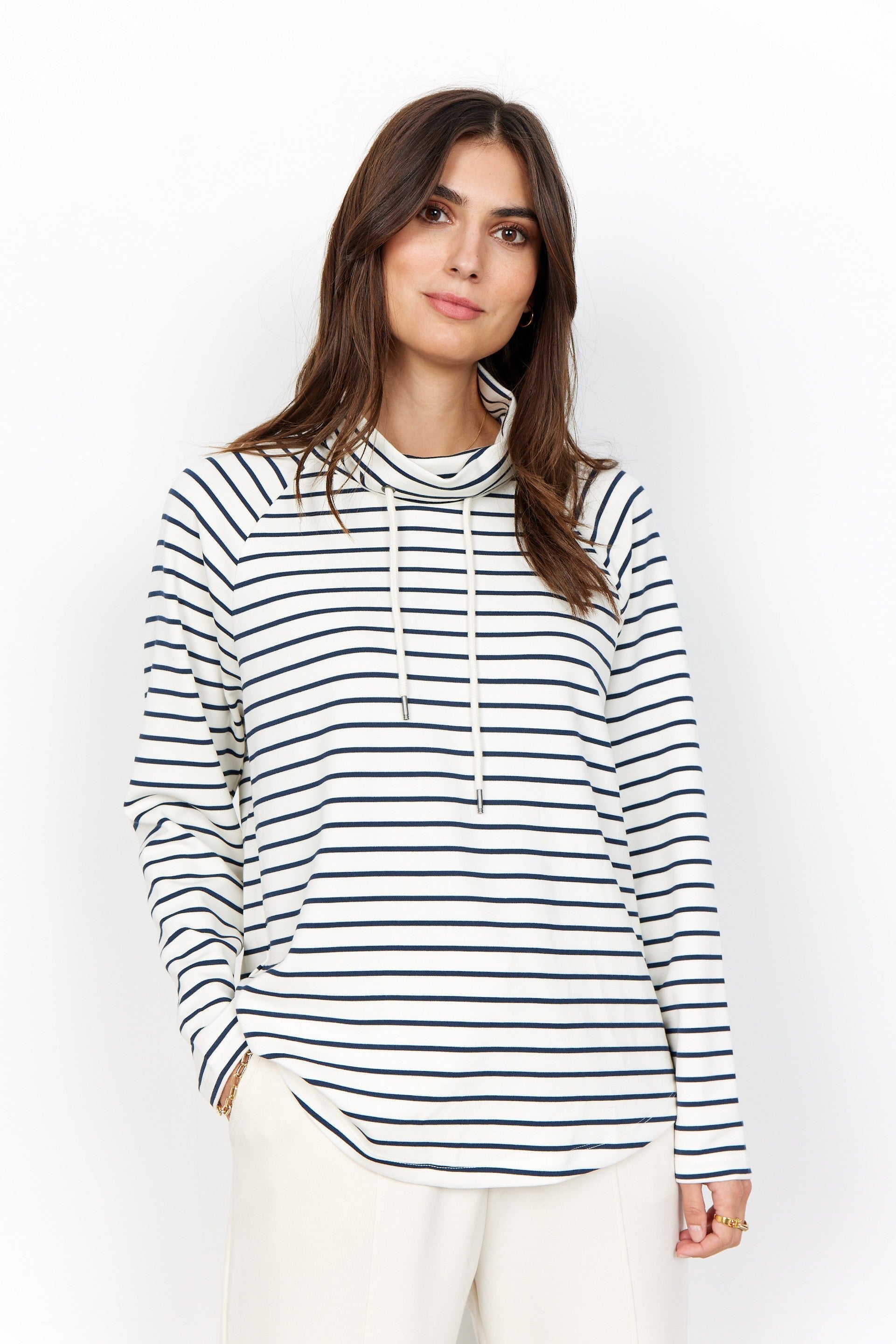 Soya Concept Cream Stripe Sweatshirt
