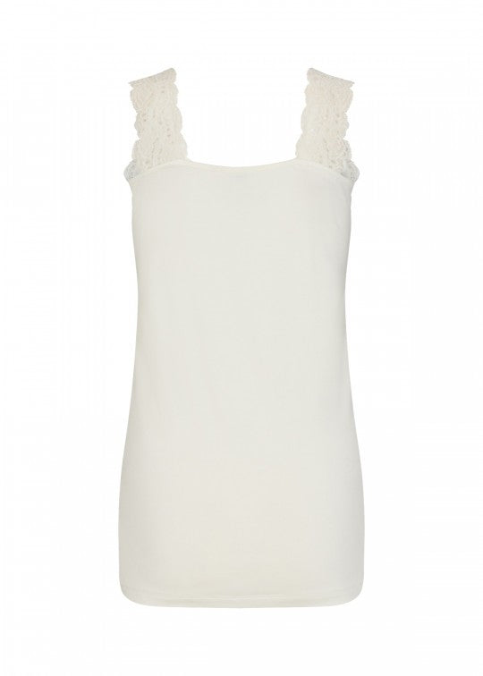 Soya Concept Off White Lace Detail Vest