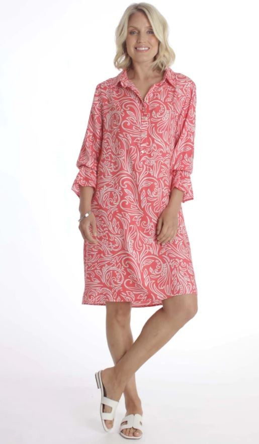 Pomodoro Coral Patterned Dress